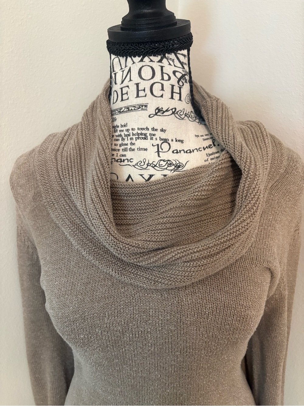 Calvin Klein Taupe Cowl Neck Sweater-Size Large